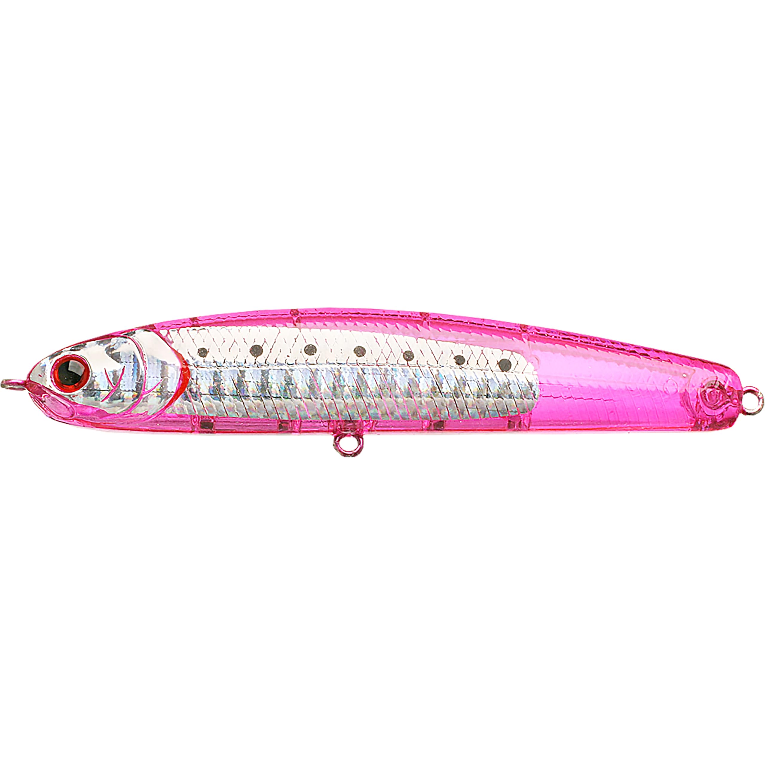 LUCKY CRAFT Wander 95 Ghost Pink Sardine lure with high visibility for increased bites.