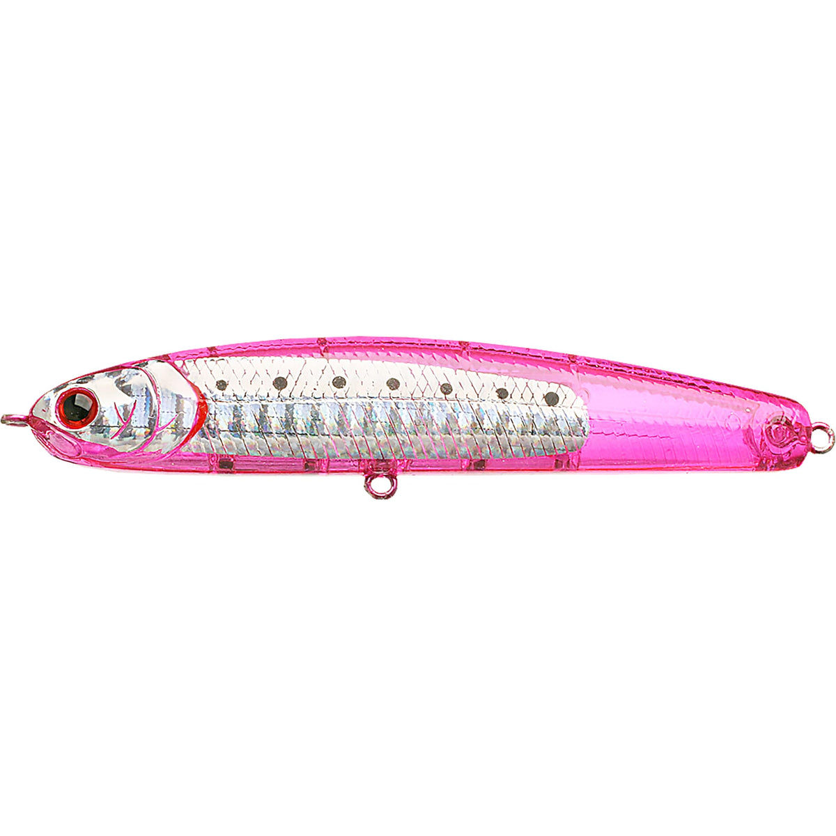 LUCKY CRAFT Wander 95 Ghost Pink Sardine lure with high visibility for increased bites.