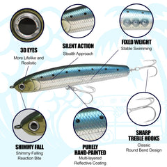 LUCKY CRAFT Wander 95 hand-painted finish enhances realism and visibility underwater.