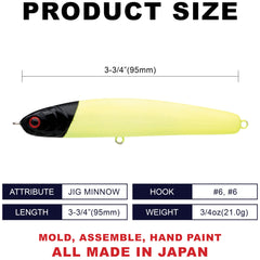 LUCKY CRAFT Wander-95 lure wander-action, triggers proactive strikes from predatory fish.