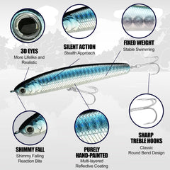 LUCKY CRAFT Wander 95 rolling swim mimics injured baitfish, drawing strikes on the retrieve.