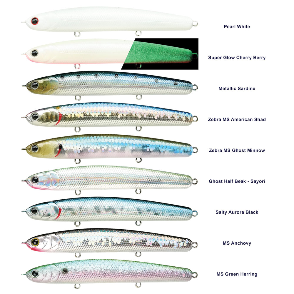 LUCKY CRAFT Wander Slim 110 ghost pink sardine in-action shot, shows realistic glide and sinking.