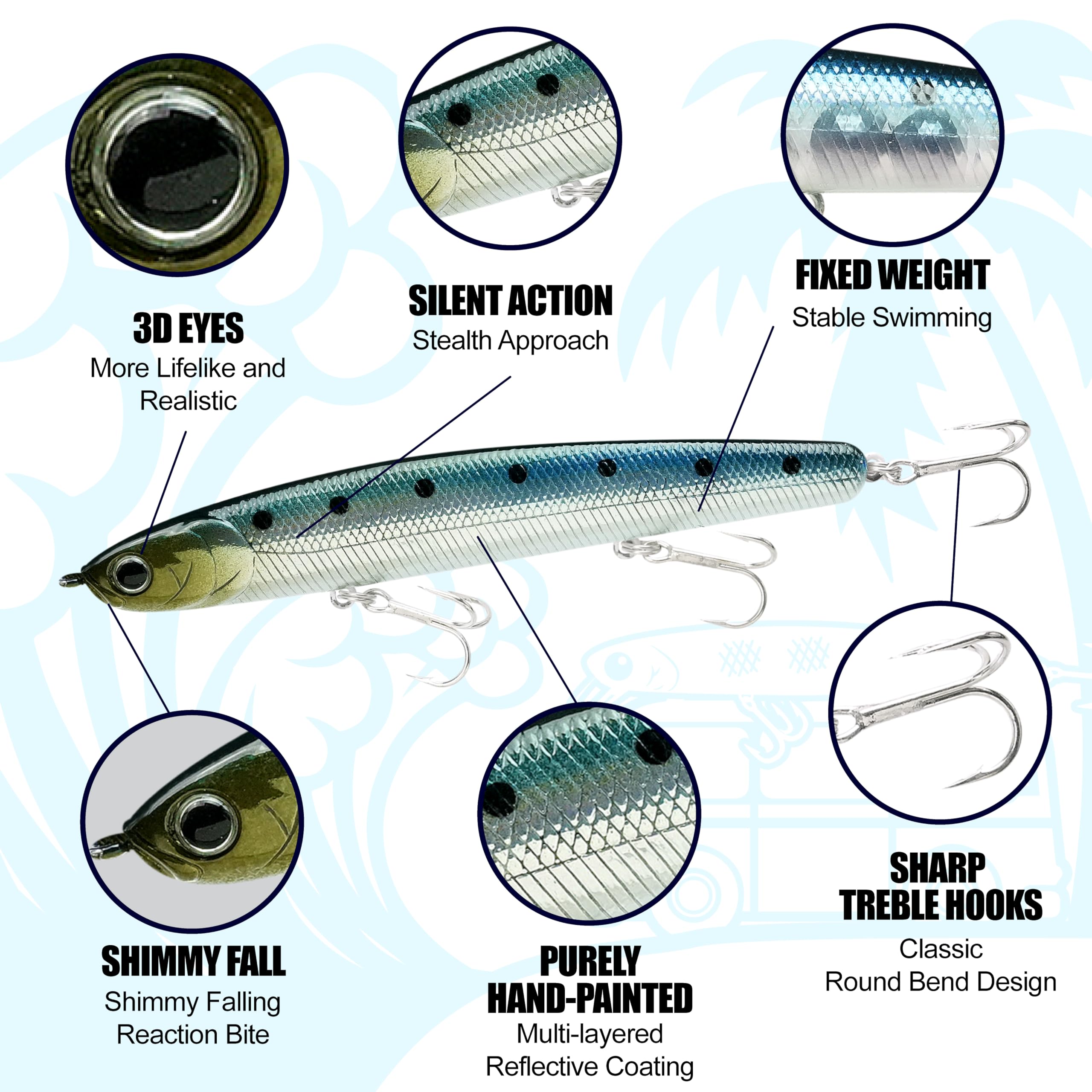 LUCKY CRAFT Wander Slim 110 ghost pink sardine side view, designed for precise distance and accuracy.