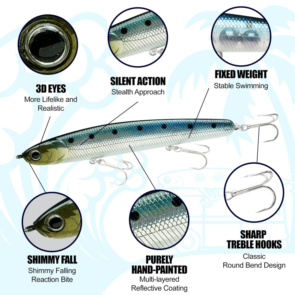 LUCKY CRAFT Wander Slim 110 ghost pink sardine side view, designed for precise distance and accuracy.