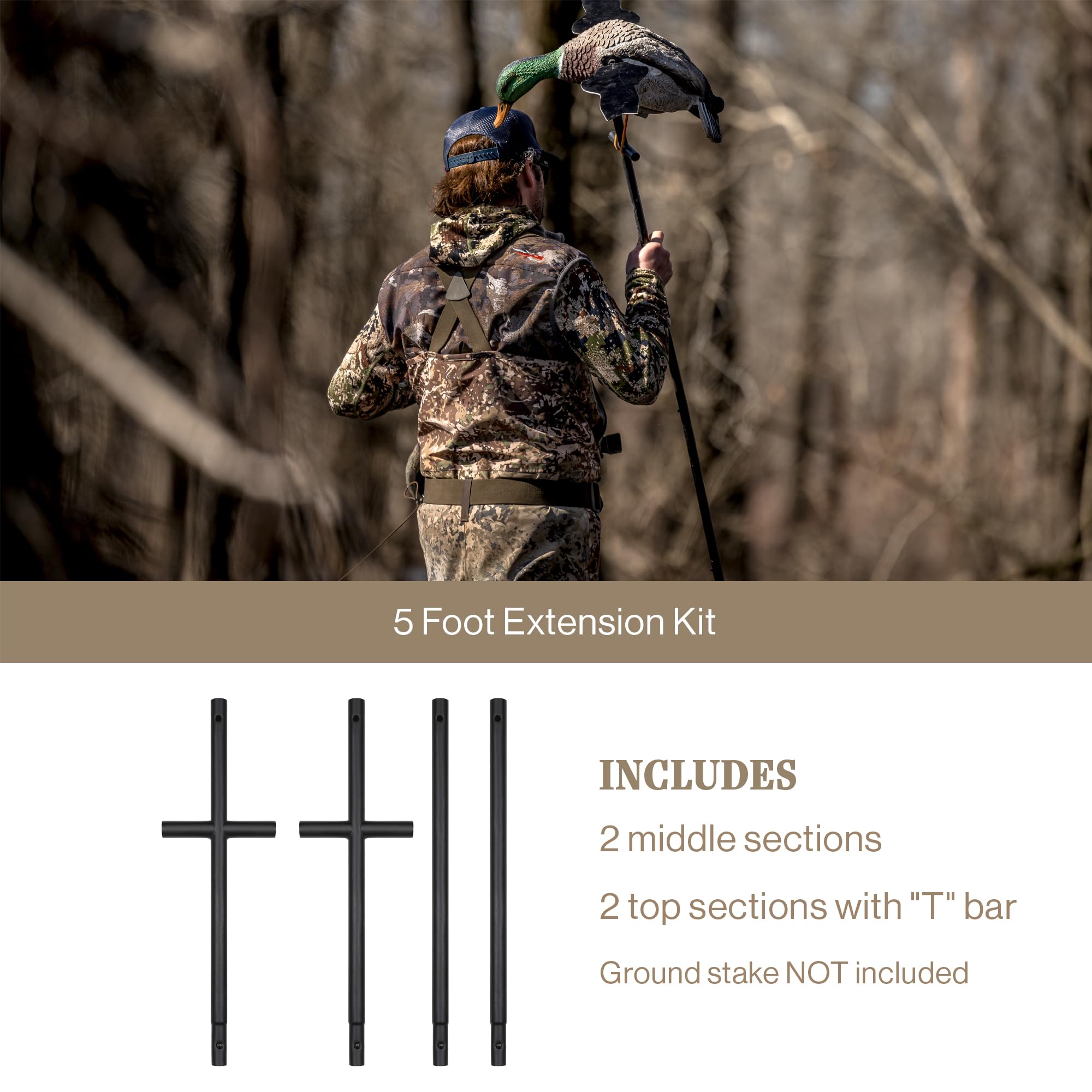Lucky Duck 5-foot extension kit field setup demonstrates versatile height options.