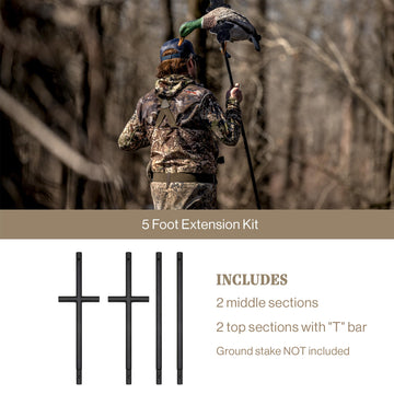 Lucky Duck 5-foot extension kit field setup demonstrates versatile height options.