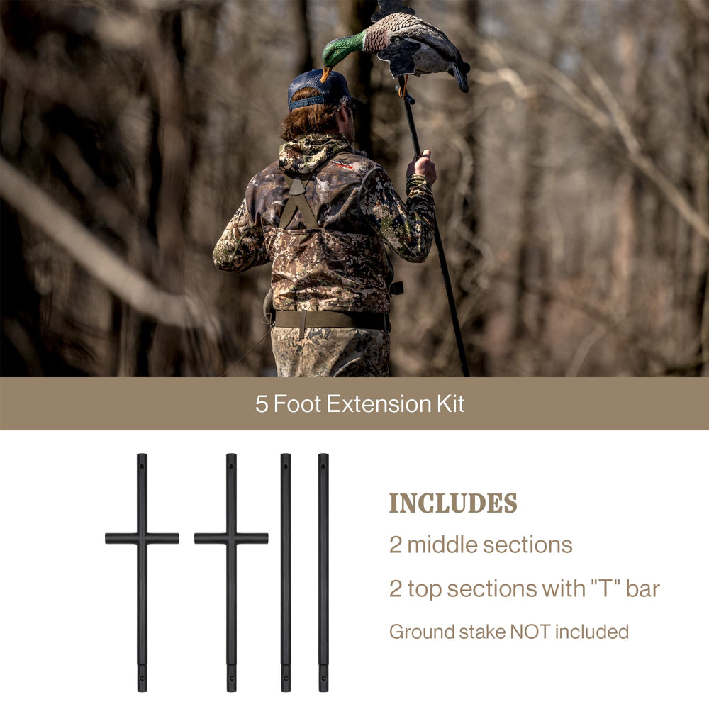 Lucky Duck 5-foot extension kit field setup demonstrates versatile height options.