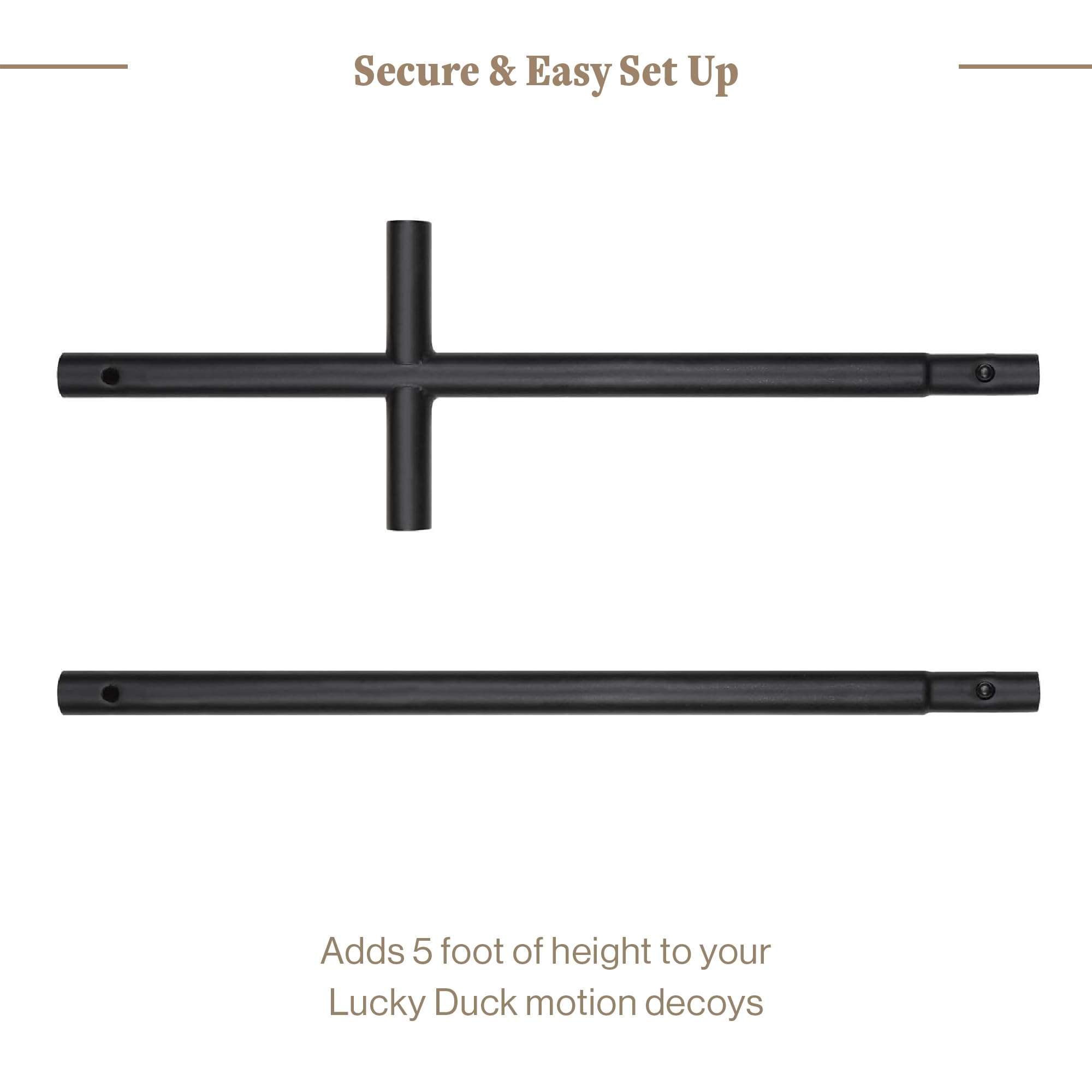 Lucky Duck 5-foot extension kit T-Bar assembly for quick height adjustments.