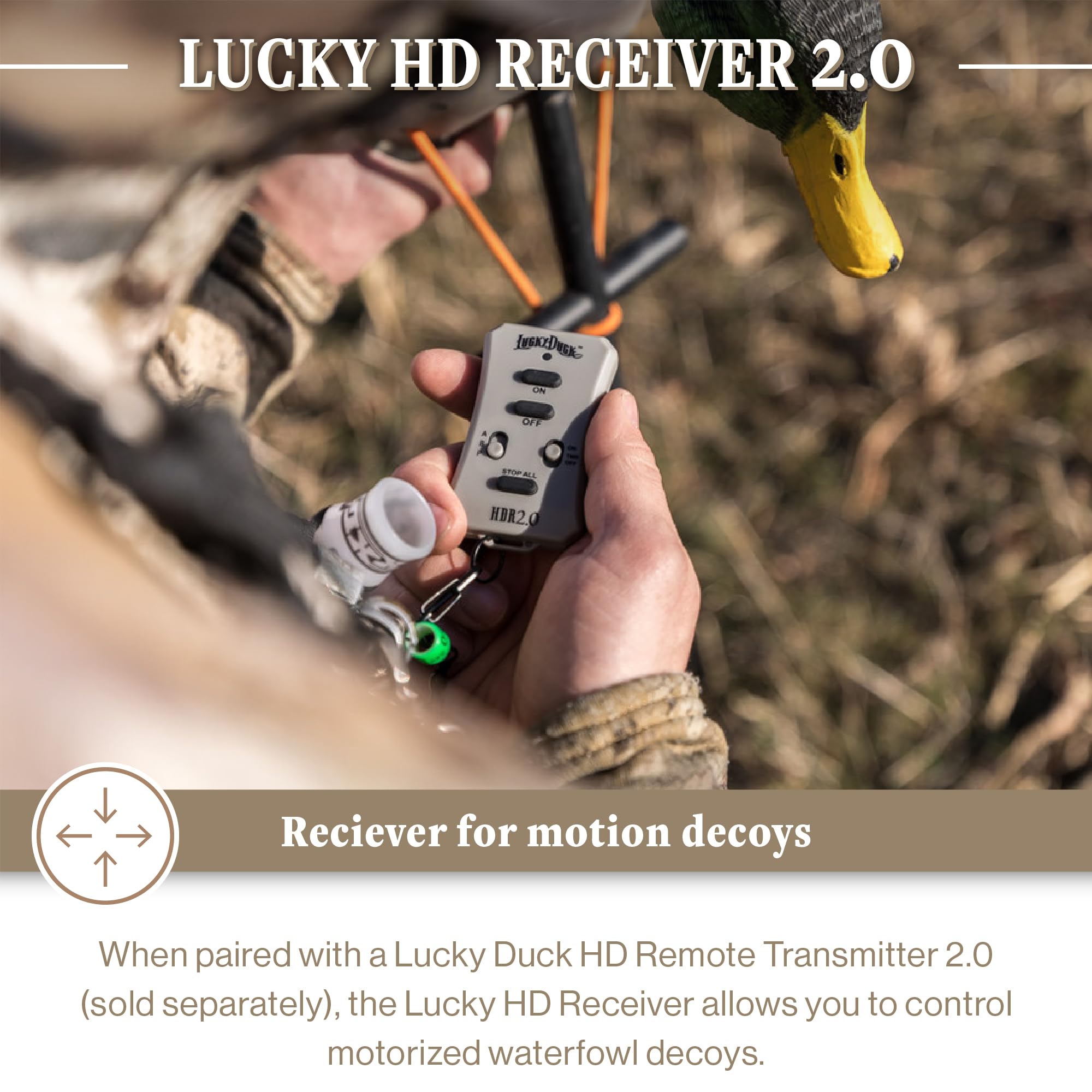 Lucky Duck HD Remote Receiver 2.0 close-up enables seamless transmitter pairing for remote control.