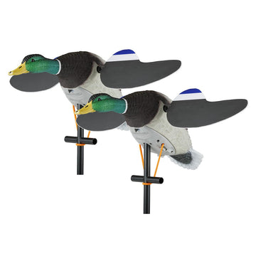 Lucky Duck Lucky Junior Drake Mallard Twin Pack decoys with ultra-realistic carvings for lifelike waterfowl setups