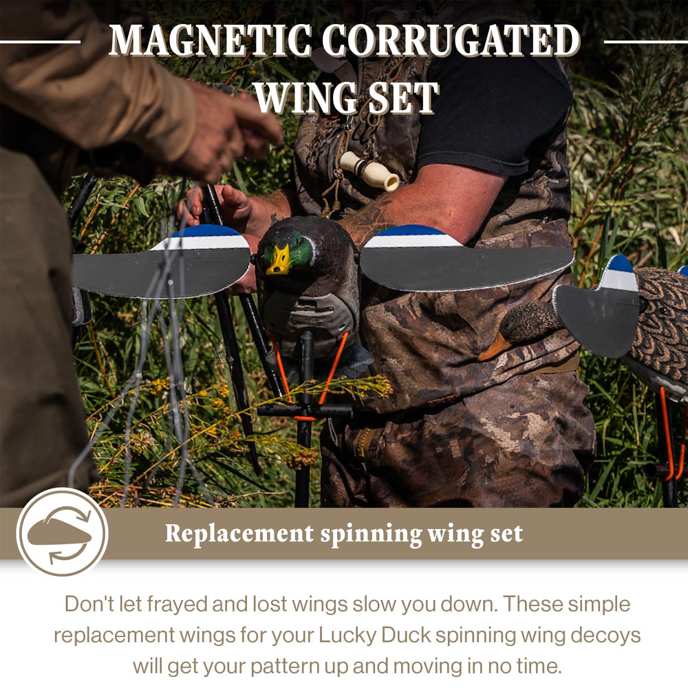 Lucky Duck Lucky Wings spinning wings in field use for realistic decoy motion.