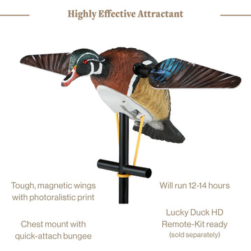Lucky Duck magnetic wings decoy with remote-ready design enables quick operation