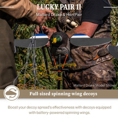 Lucky Duck spinning-wing decoy hen side view highlighting lifelike color for long-distance lure
