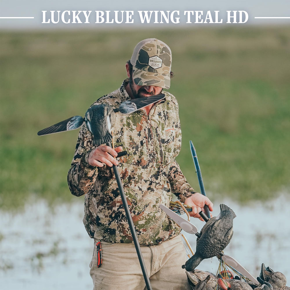 Lucky Duck three-piece 42-inch stakes setup demonstrates quick field deployment.