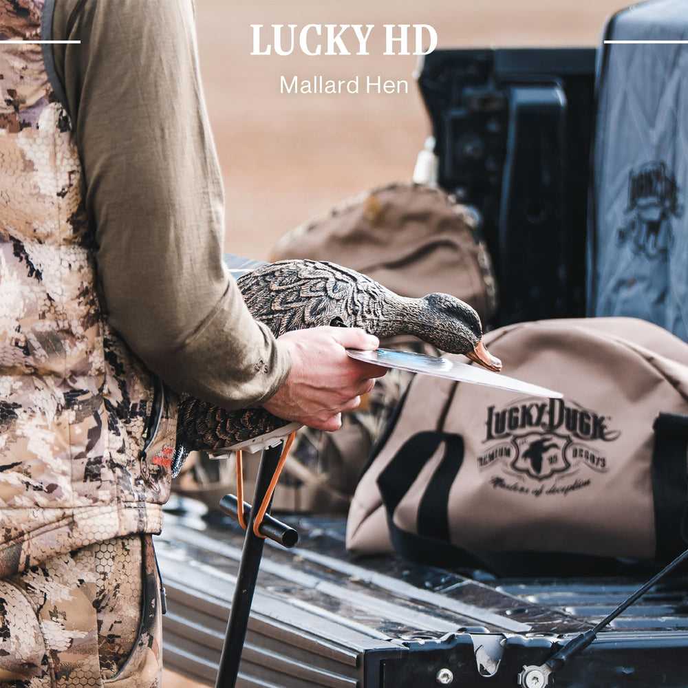 Lucky Duck 42-inch stakes setup enables stable placement in marshes