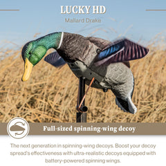 Lucky Duck white-side-down feature with remote wing stop reduces glare for concealment.