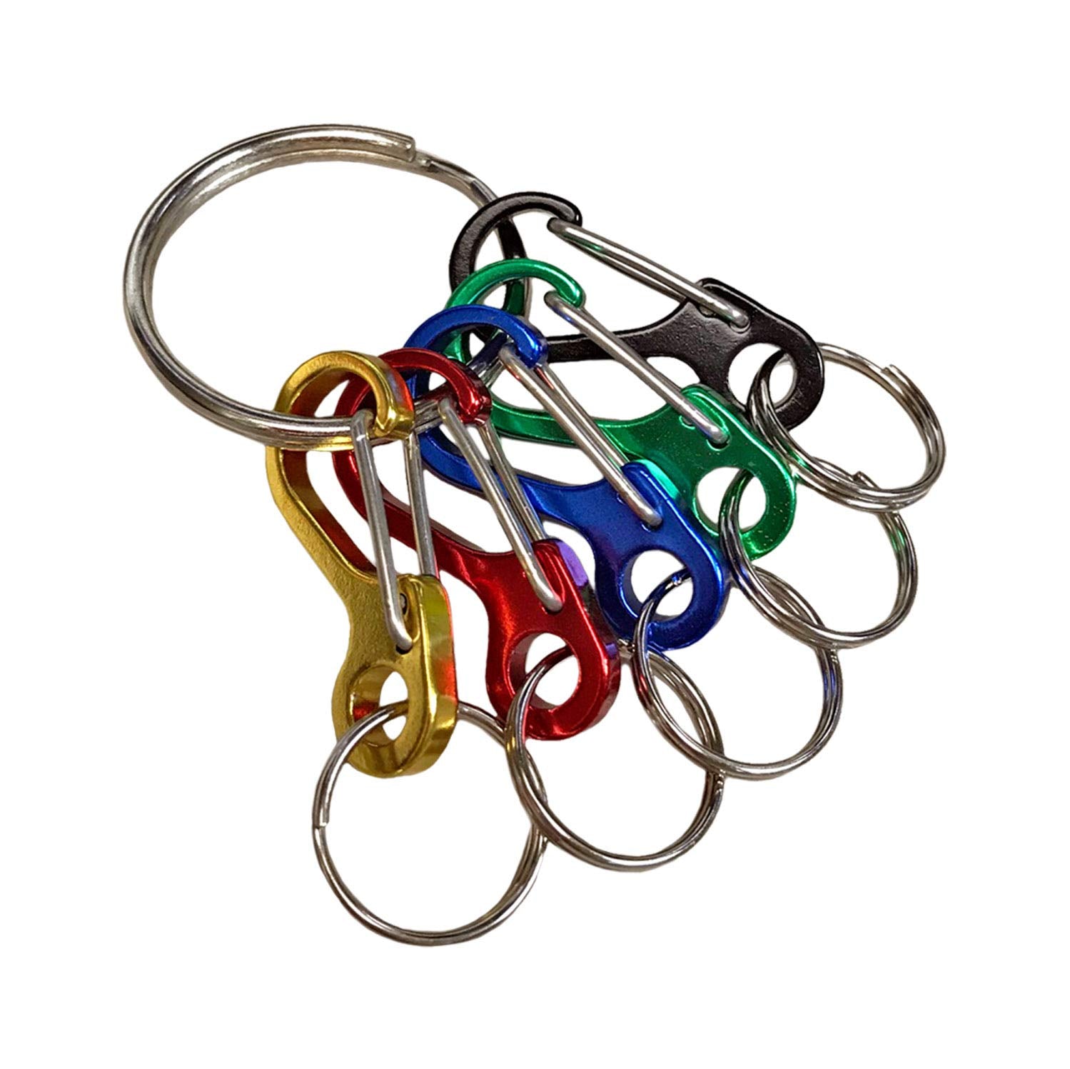 Lucky Line Key Identifiers clip assembly with small C-shaped carabiners for easy organization.