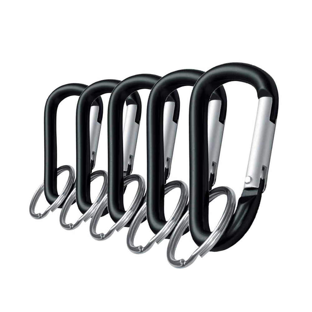Lucky Line large aluminum carabiner clip in black for quick belt-loop attachment.