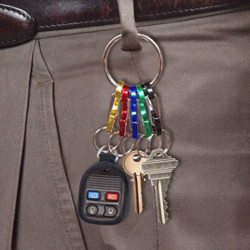 Lucky Line nickel-plated key ring provides durable, rust-resistant attachment.