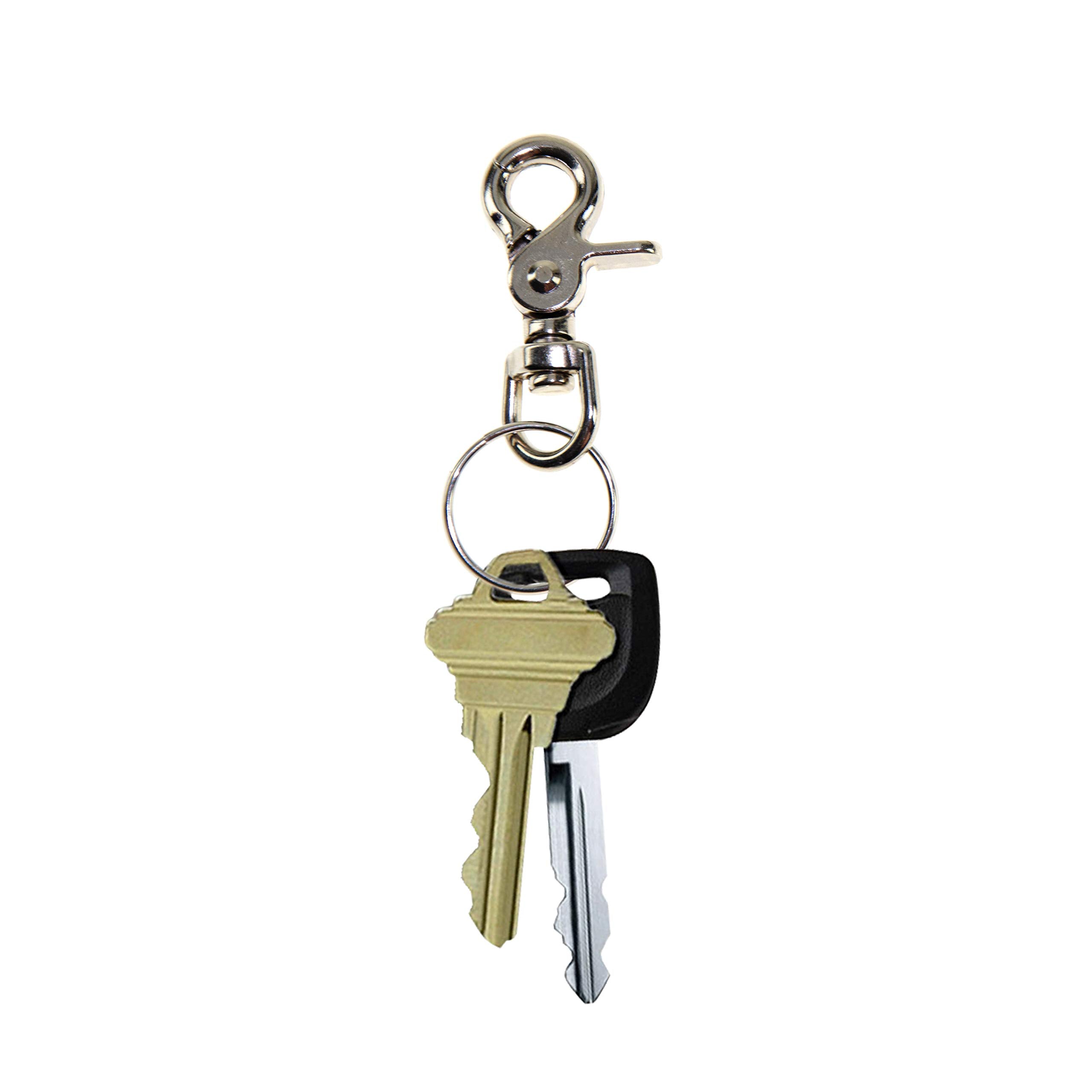 Lucky Line trigger snap rotating bottom loop that keeps keys flat.