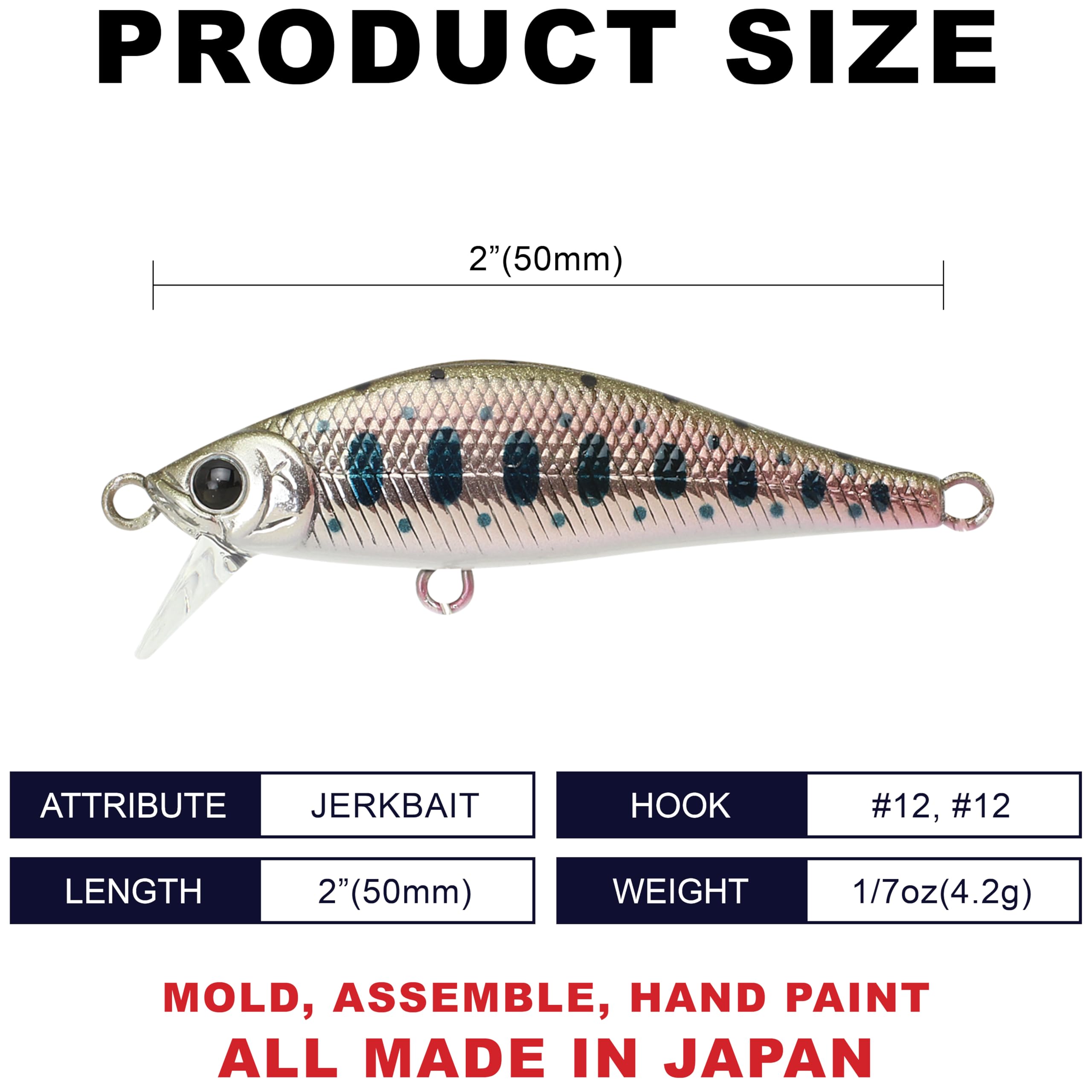Pointer 50S Sinking Yamame Silver - side profile view