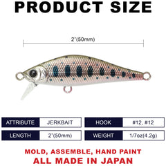 Pointer 50S Sinking Yamame Silver - side profile view