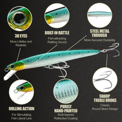 LUCKY CRAFT FlashMinnow 190SR front view highlighting slim minnow profile