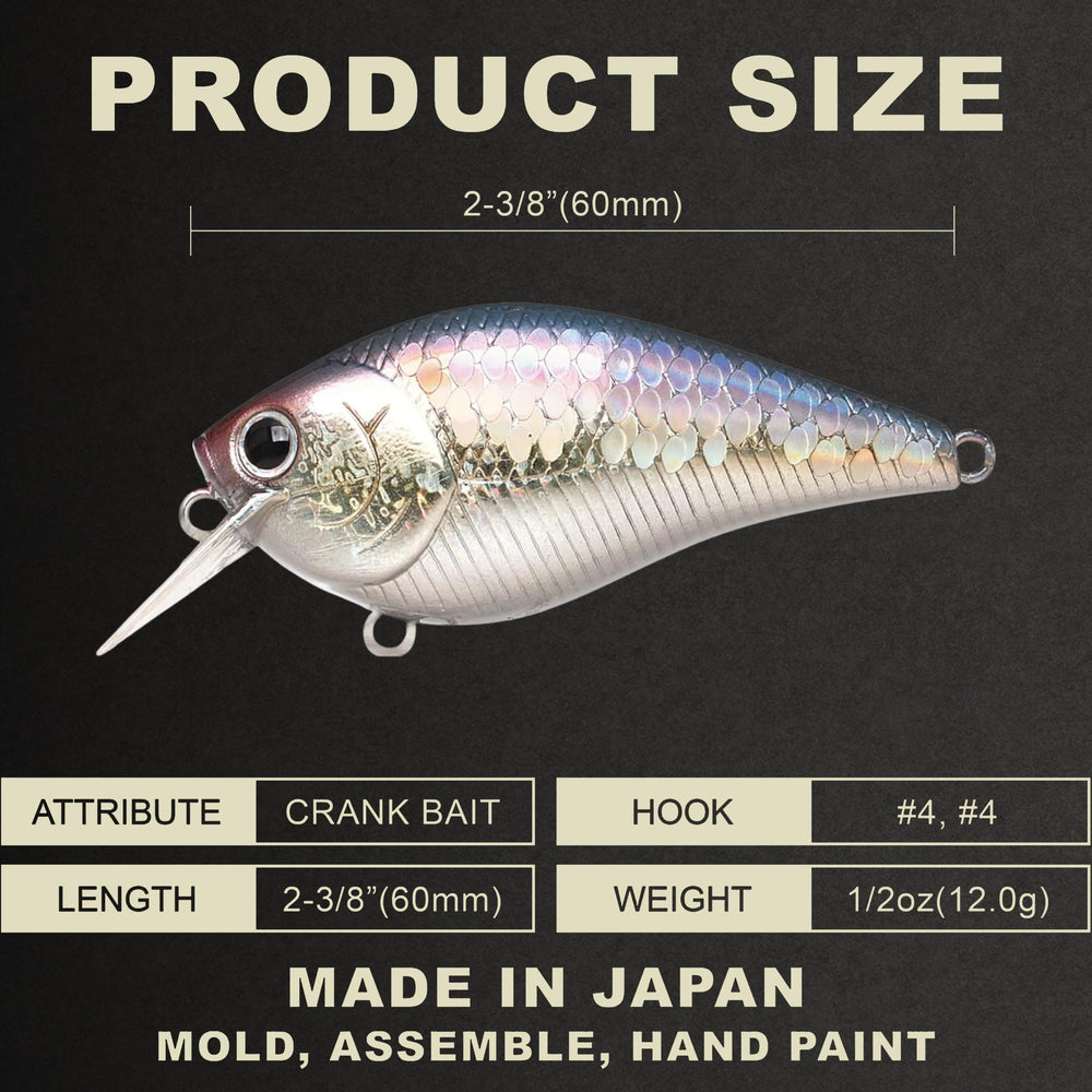 Lucky Craft LC 1.5 side profile with lifelike finish for realistic baitfish action