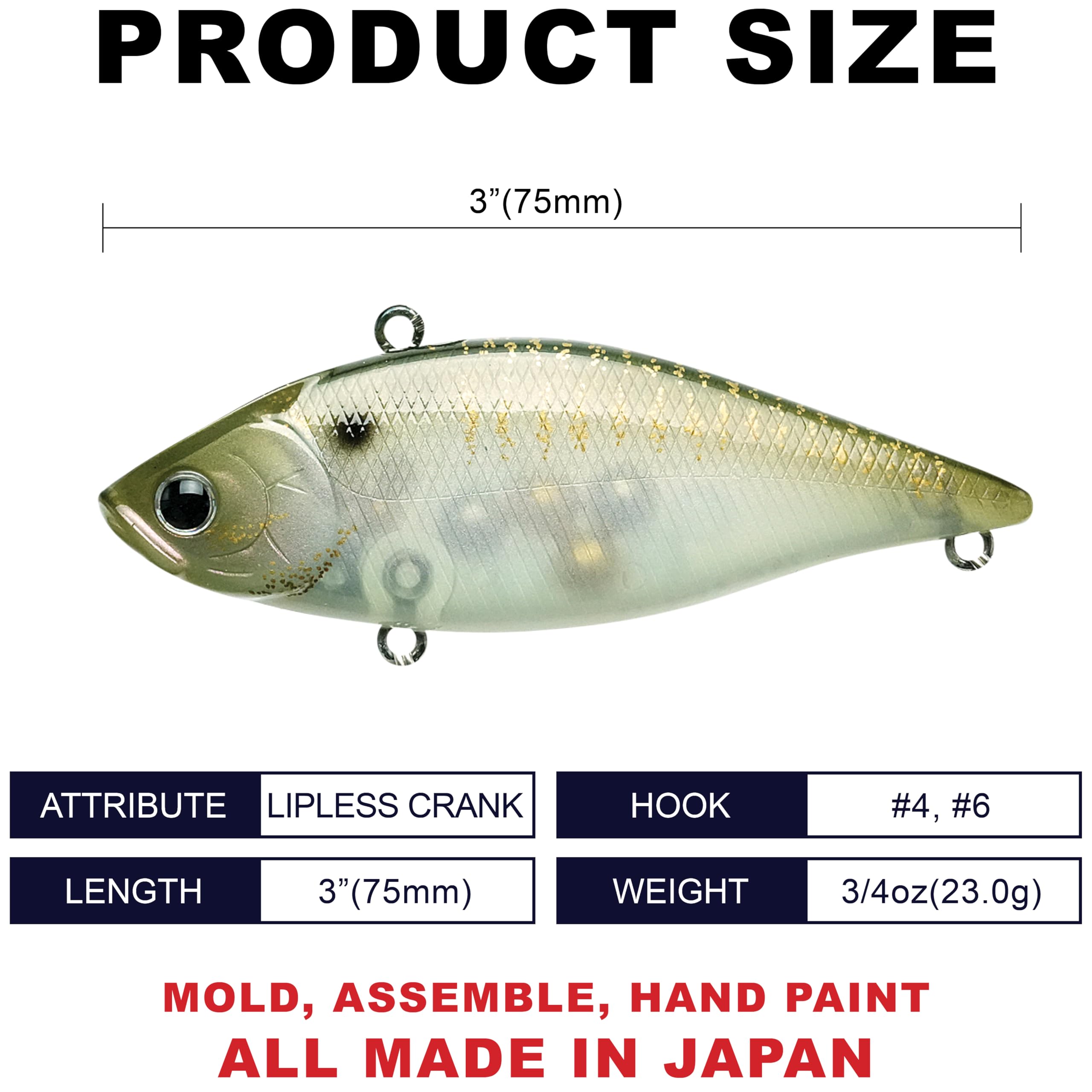 Lucky Craft LV-500 MAX forward-weighted design enables longer, more accurate casts.