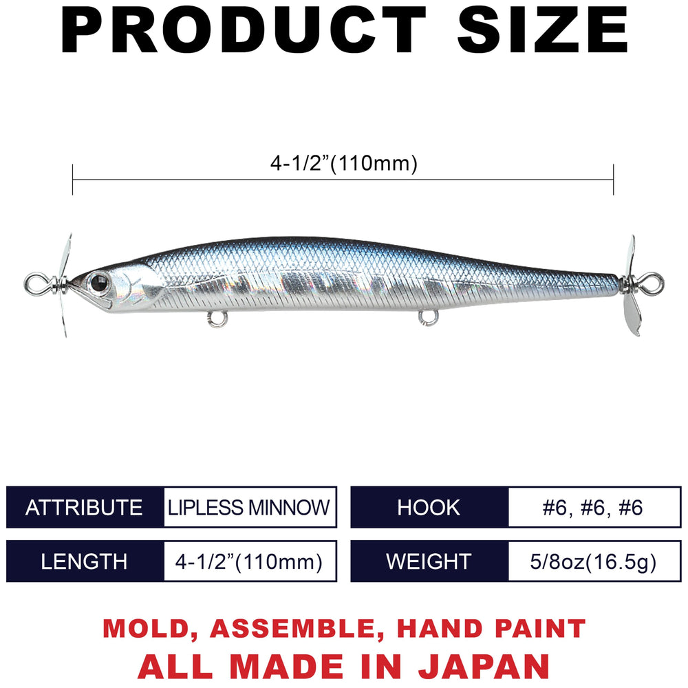 LUCKY CRAFT Screw Pointer 110 side view in Aurora Black