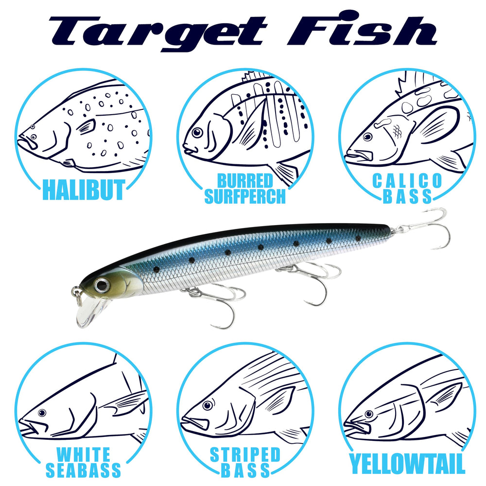 LUCKY CRAFT SW FlashMinnow 110 variety of colors for clear or murky waters.