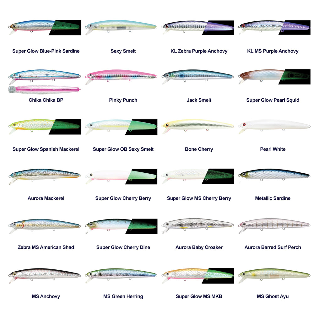 LUCKY CRAFT SW FlashMinnow 110 excels along beaches and piers for versatile surf fishing.