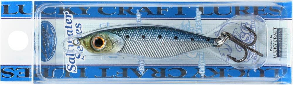 In-water action shot of Lucky Craft Wander Saury Jig 65 displaying wandering motion