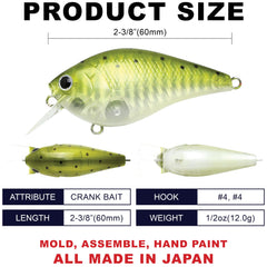 LC 1.5 silent squarebill crankbait showing 4ft depth performance