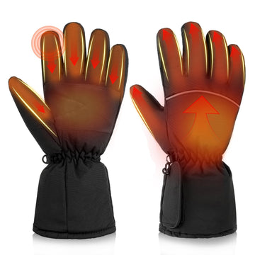 LuckyDayCLO heated gloves front view showing snug fit and outdoor warmth.