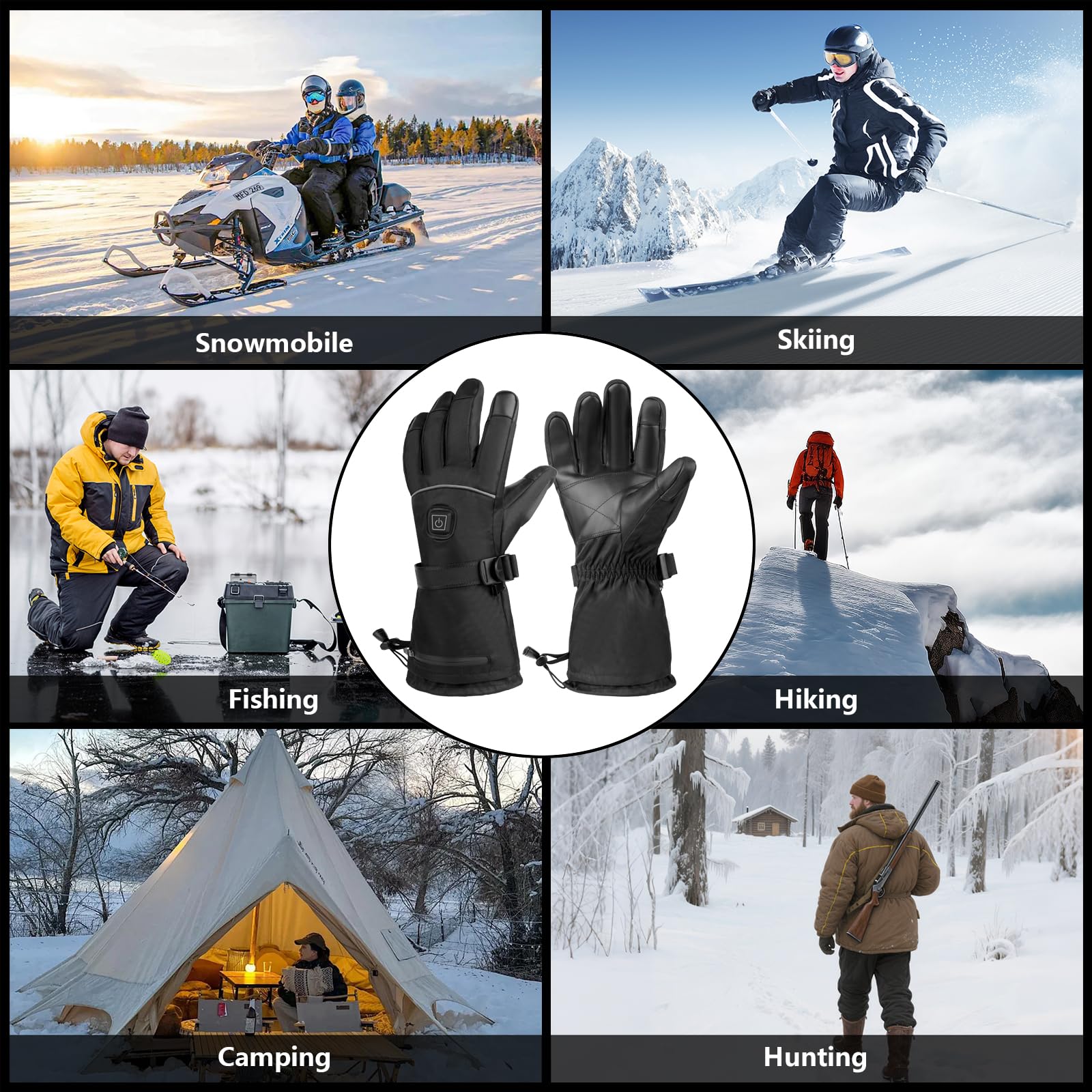 LuckyDayCLO heated gloves nonslip palm grip for secure handling
