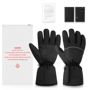 LuckyDayCLO heated gloves reflective-strip improves visibility in low light.