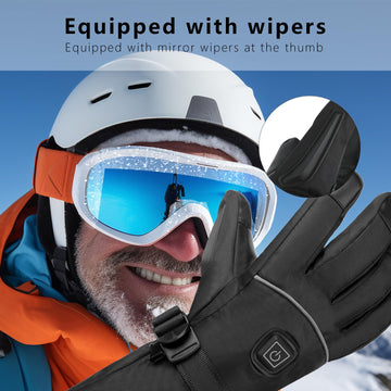 LuckyDayCLO heated gloves reflective strips for outdoor visibility