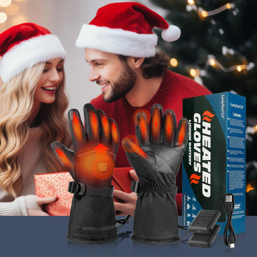LuckyDayCLO heated gloves touchscreen-friendly fingertips in use