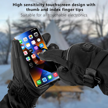 LuckyDayCLO heated gloves waterproof shell protects against rain or snow