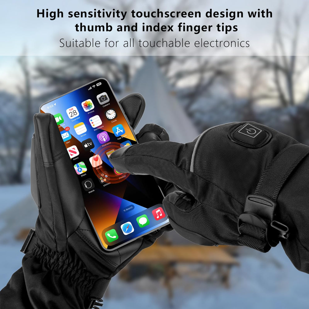 LuckyDayCLO heated gloves waterproof shell protects against rain or snow