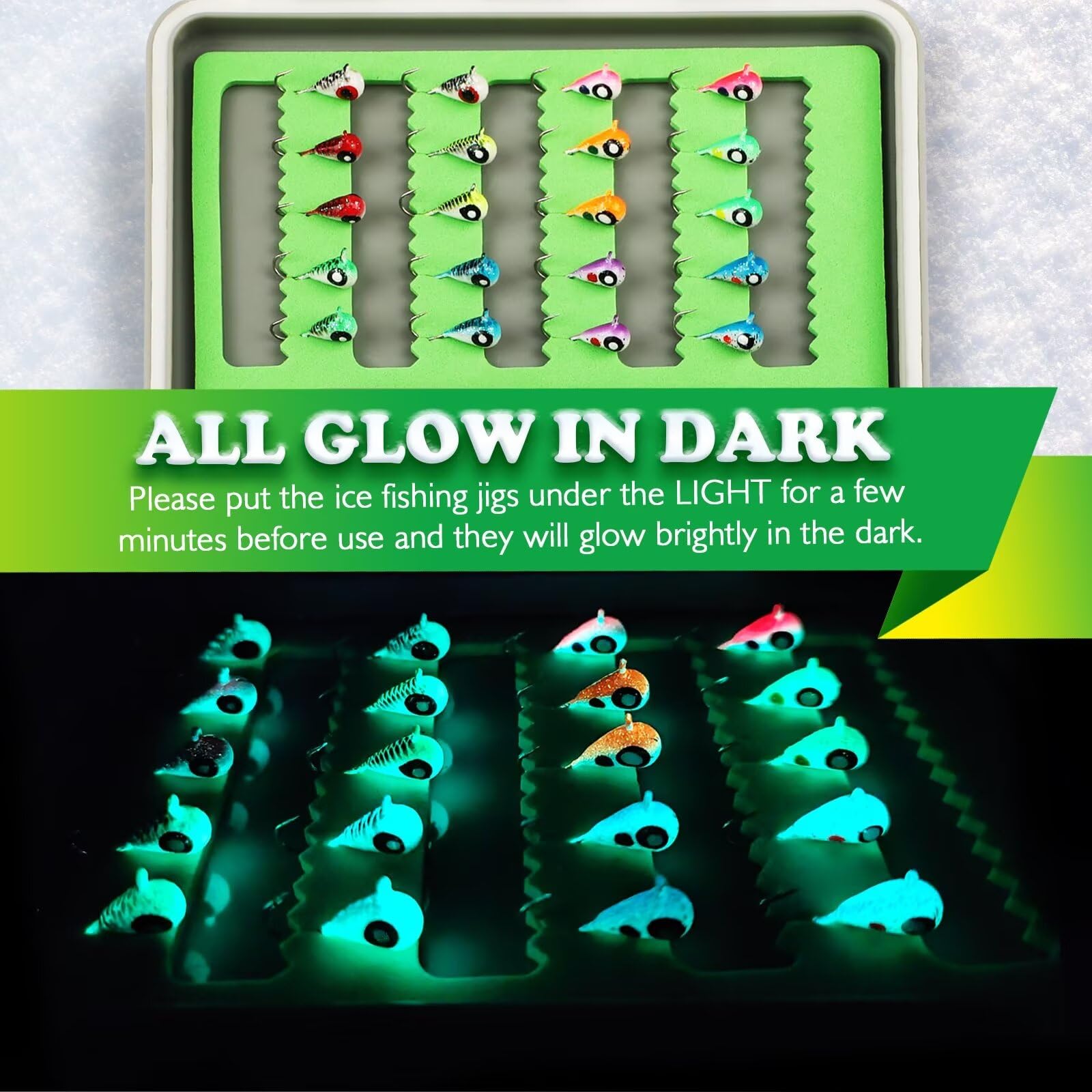 Compact tungsten ice jig design for fast drops