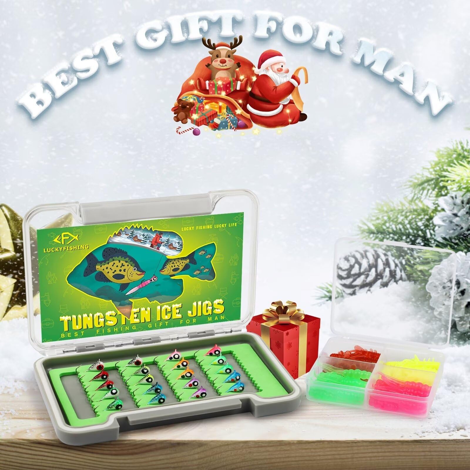 LuckyFishing 20-piece ice fishing kit is a versatile gift for anglers.