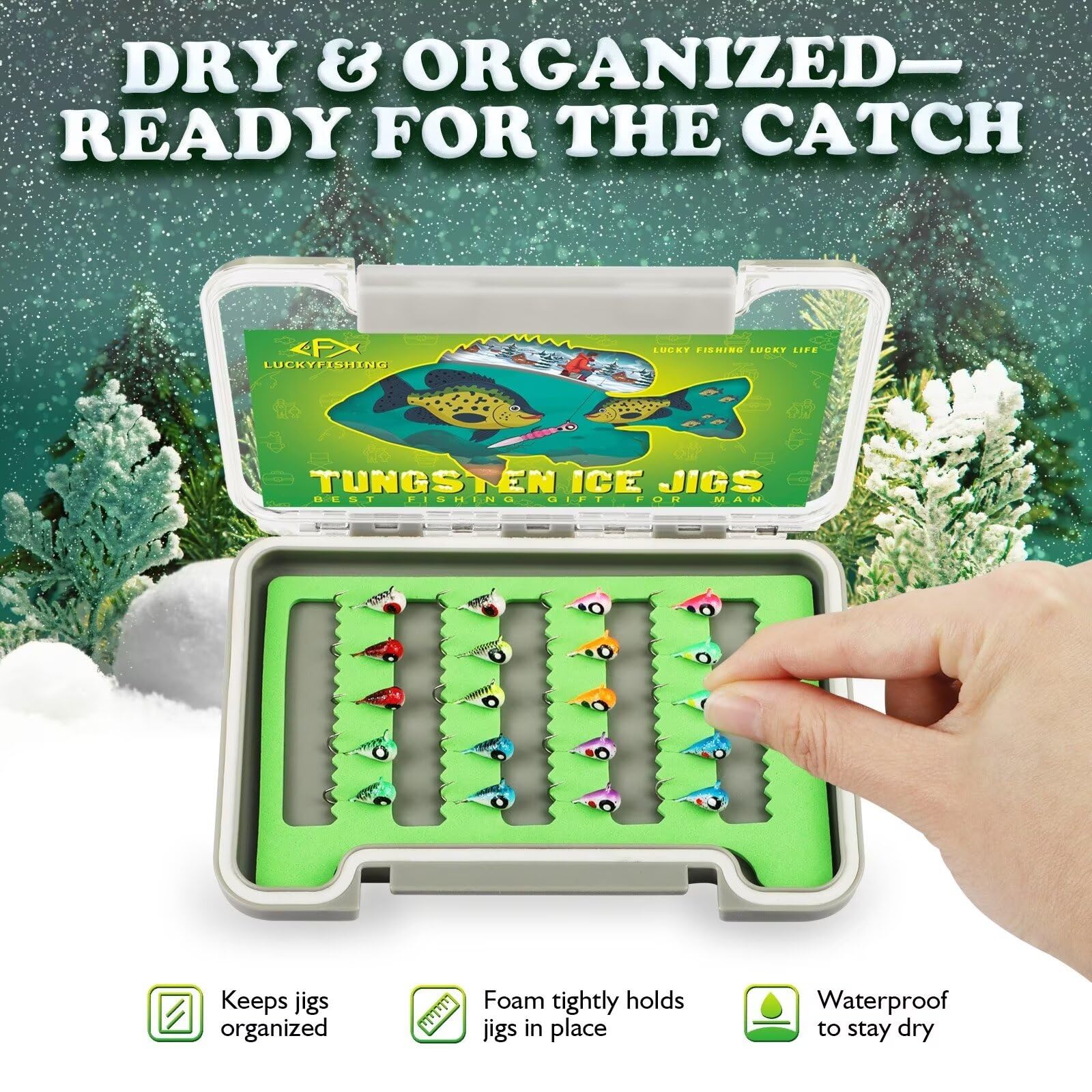 Gift-ready ice fishing jig kit