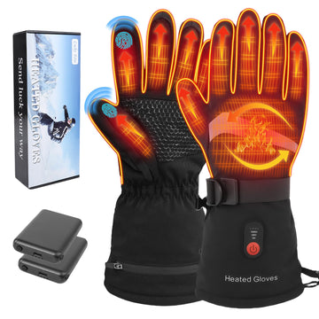Lucky Rrui heated gloves front view showing all-around winter warmth.