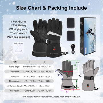 Lucky Rrui heated gloves shown during winter activities outdoors.