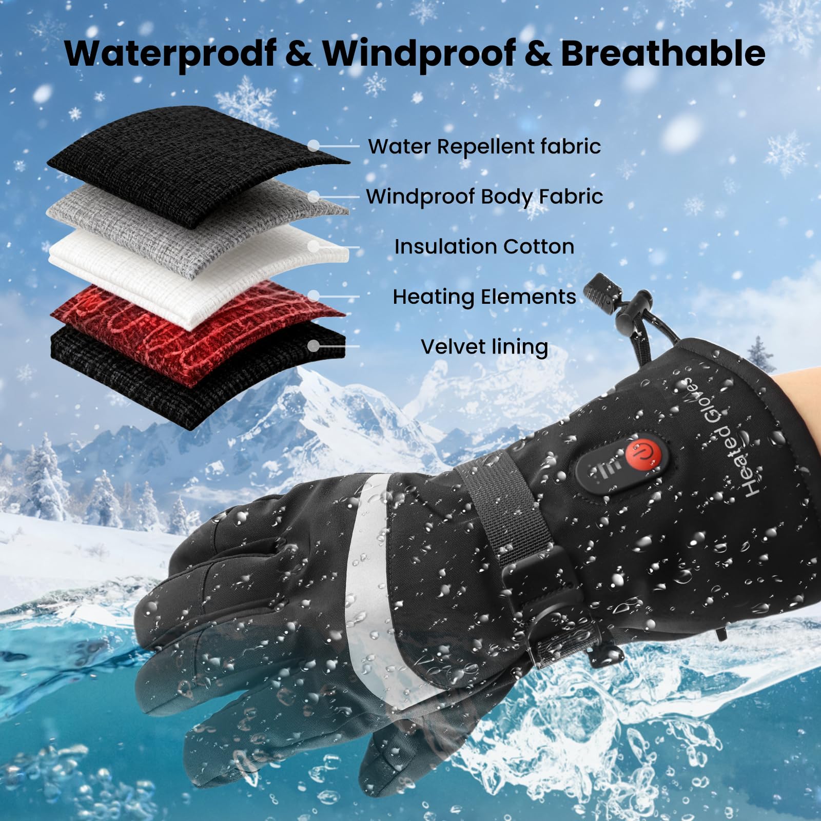 Lucky Rrui heated gloves touchscreen area enables device use without removal.