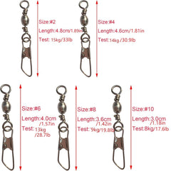 Luengo size-8 solid fishing swivel snaps connector versatile for river and sea use