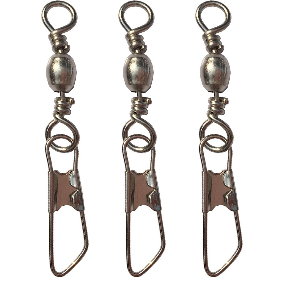 Luengo 100pcs size 10 solid fishing swivel snaps for strong setups.