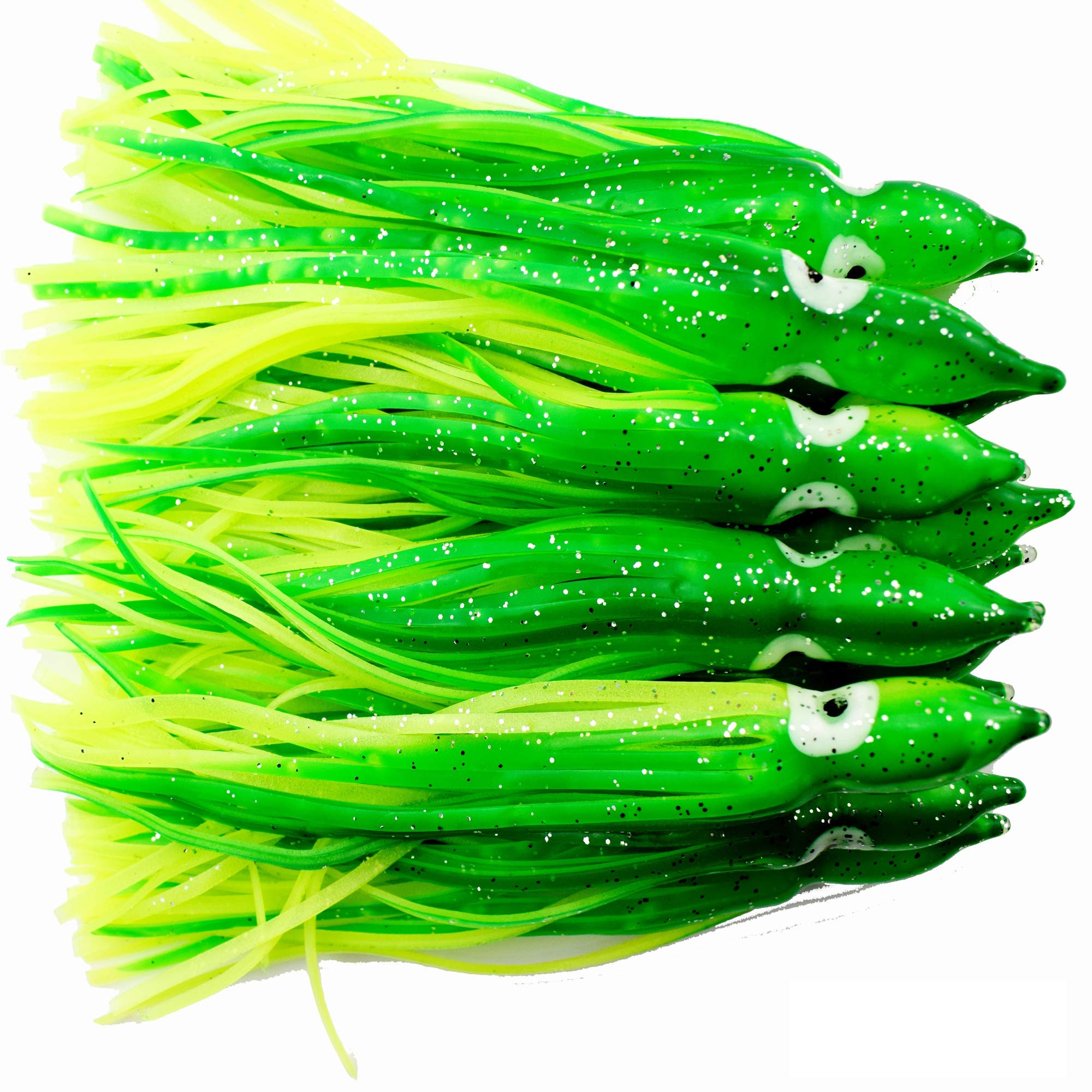 Luengo 12 cm chartreuse-orange skirt lure for high visibility